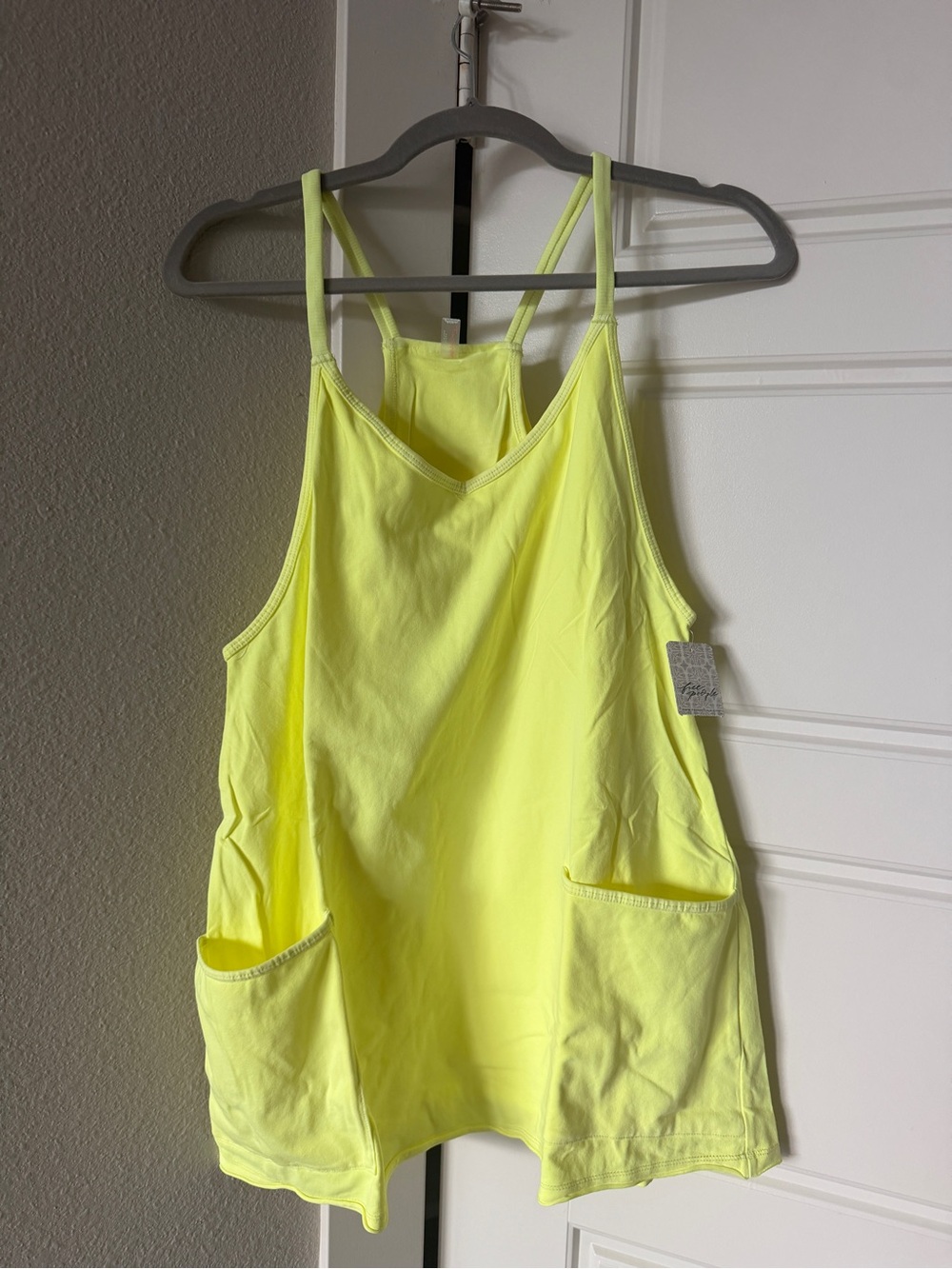 New FP Movement Hot Shot Mini Dress Sour Citrus size small neon - Picture 3 of 6